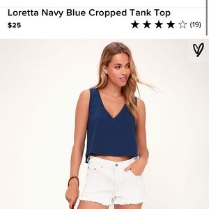 Lulu’s Navy crop tank top size M